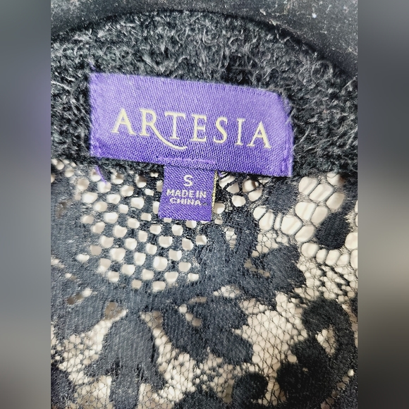 Artesia Long Sleeve Black Lace Waterfall Cardigan - Picture 7 of 7